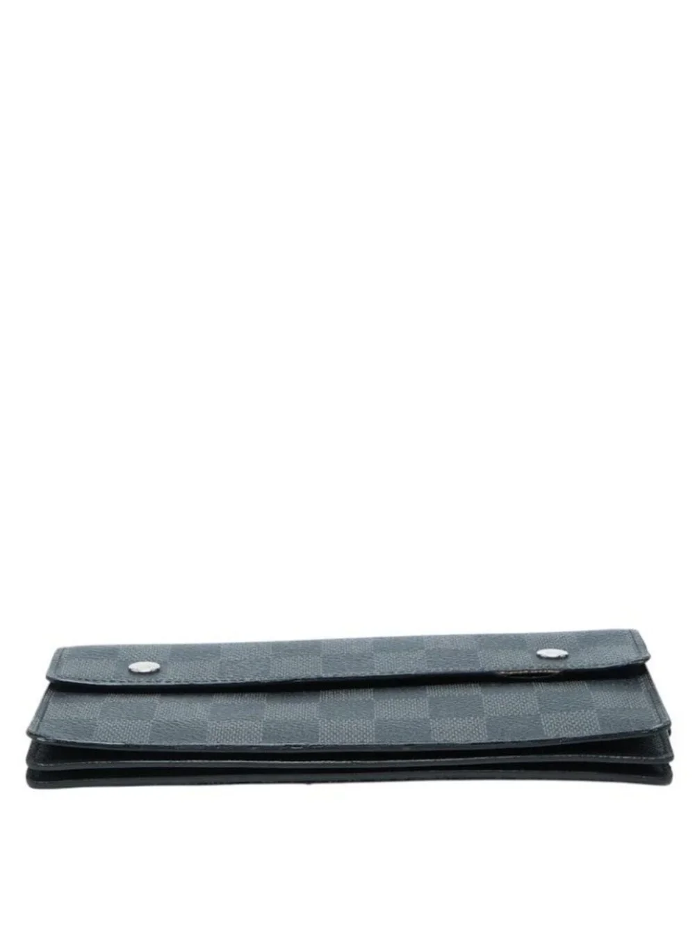 Louis Vuitton Damier Graphite Portefeuille Accordion Wallet Chain Black Leather